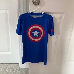 Under Armor Captain America Boys Shirt Size Medium